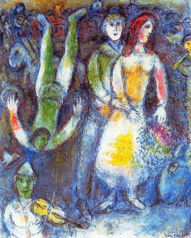 Le clown volant contemporain de Marc Chagall Peintures à l'huile